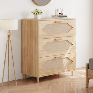 3-Drawer Rattan Dresser