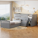 Twin Loft & Platform Bed with 7 Storage Drawers
