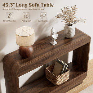 43" Waterfall Console Table for Entryway & Living Room