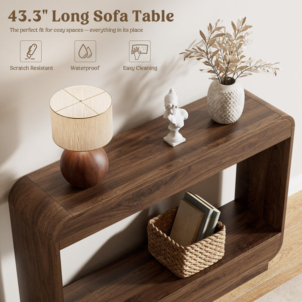 43" Waterfall Console Table for Entryway & Living Room