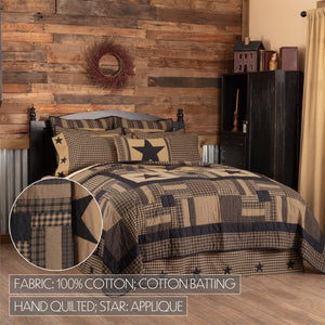 Black Check Star 6-Piece Quilt Bedding Set