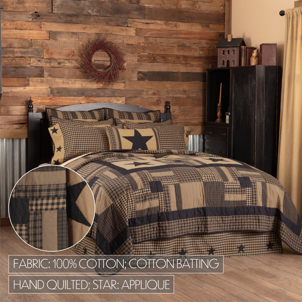 Black Check Star 6-Piece Quilt Bedding Set