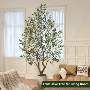 Artificial Olive Tree – Indoor Faux Plant with Black Pot