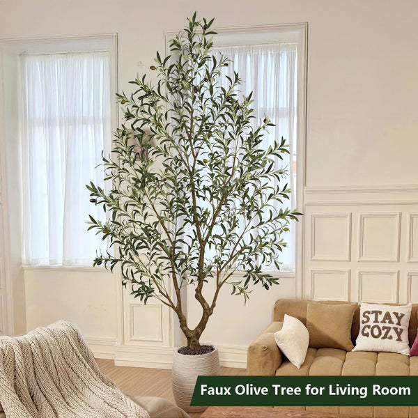 Artificial Olive Tree – Indoor Faux Plant with Black Pot
