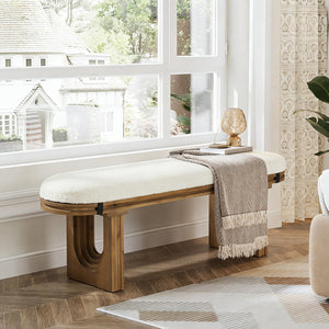 Solid Wood Upholstered Bench 47"