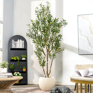 Artificial Olive Tree Indoor with White Pot & Moss