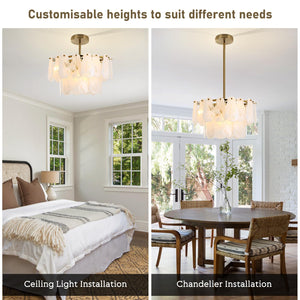 Cloud Glass Chandelier – Gold Modern Ceiling Light Fixture