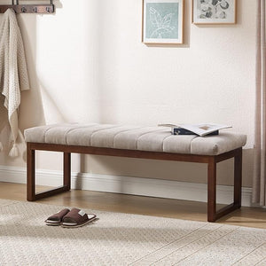 Upholstered Bedroom Bench with Solid Wood Frame