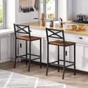 Counter Height Bar Stools Set of 2 with Backrest & Footrest – 26 Inch