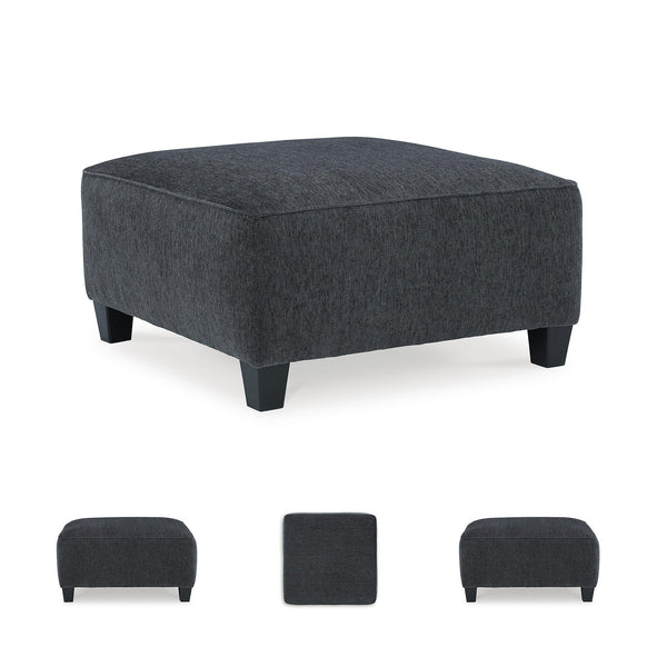 Oversized Square Accent Ottoman – Grey Chenille Upholstery