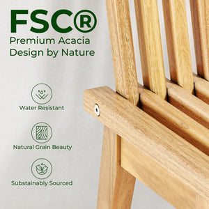 Convertible Acacia Wood Outdoor Bench