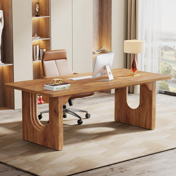 70.9" Large Executive Office Desk with Dual Base