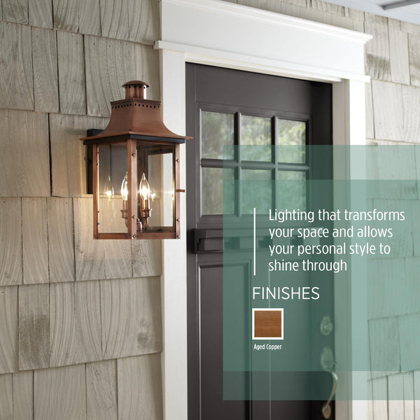 Aged Copper Outdoor Wall Lantern 2-Light