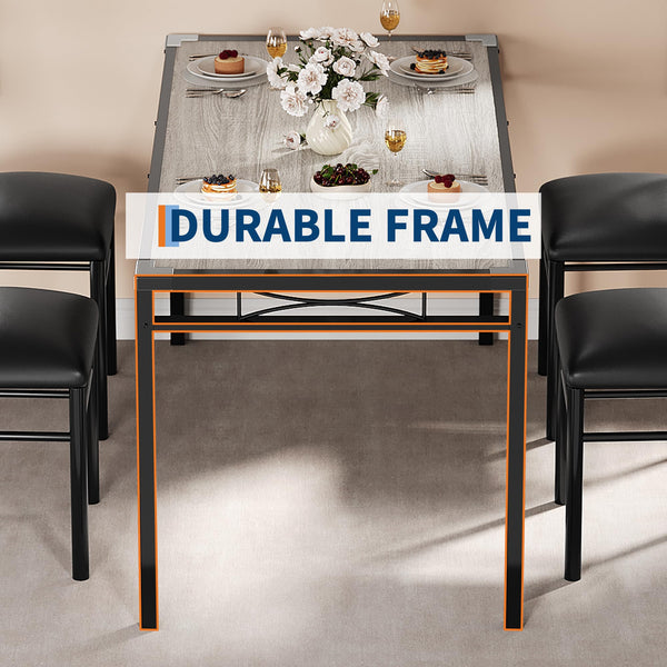 Dining Table Set for 4 with Upholstered Chairs