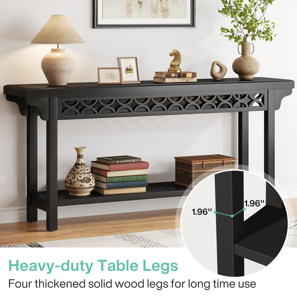70.8" Farmhouse Console Table with Storage