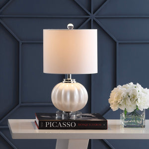 17.5" Ribbed Glass Crystal Table Lamp