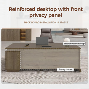 63" L-Shaped Executive Desk with Reversible Return