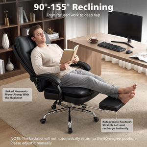 Big and Tall Ergonomic Office Chair with Footrest