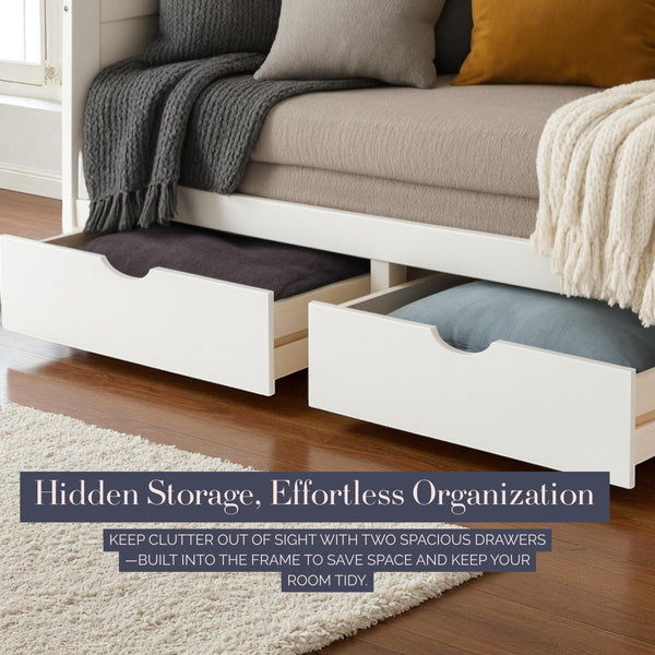 Twin to King Daybed with Trundle & Storage Drawers