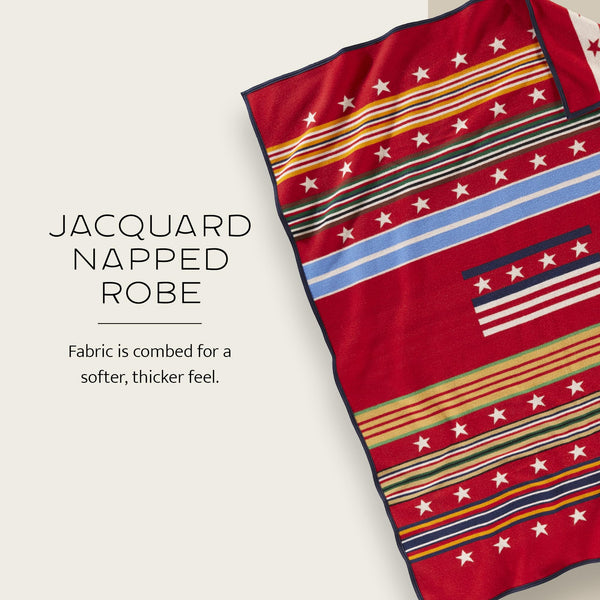 Wool Blend Jacquard Throw Blanket – Reversible, Felt-Bound, 64" x 80"