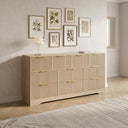 10-Drawer Fluted Dresser with Gold Handles