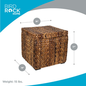 Handwoven Abaca Storage Ottoman with Lid