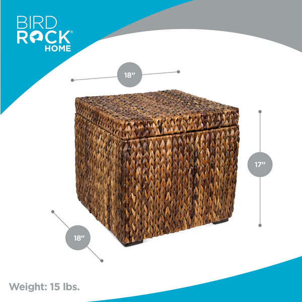 Handwoven Abaca Storage Ottoman with Lid