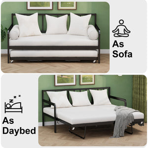 Twin Metal Daybed with Pop-Up Trundle