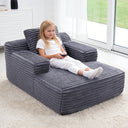Corduroy Chaise Lounge Chair Indoor – Boneless Cloud Sofa with Wide Armrest