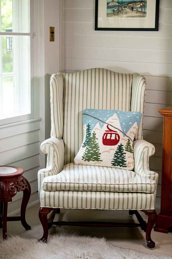 Wool Decorative Throw Pillow 18x18 – Red and White