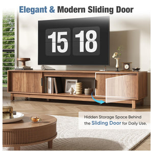 Mid-Century Modern TV Stand with Storage Cabinets