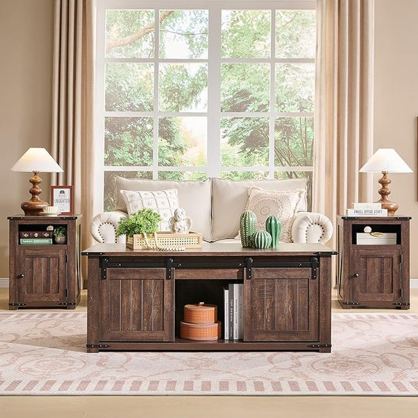 Farmhouse Living Room Furniture Set of 3