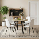 Round Dining Table Set for 4 with Upholstered Chairs