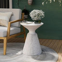 Mushroom Side Table Outdoor MgO Accent Table Round Patio End Table