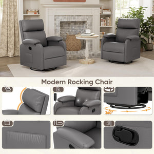 Swivel Rocking Recliner Chair with Massage & Adjustable Footrest
