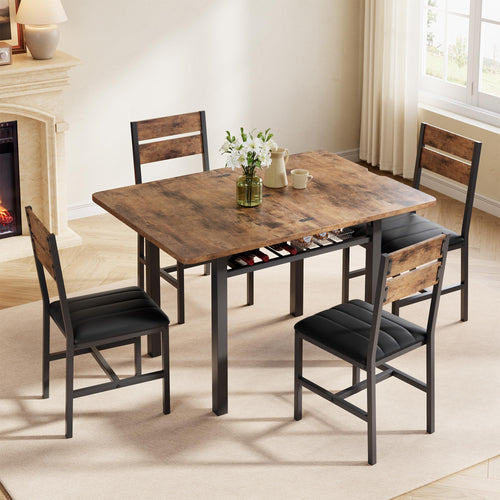 Extendable Dining Table Set for 4
