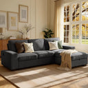 L-Shaped Sectional Sleeper Sofa with Chaise & 110L Storage