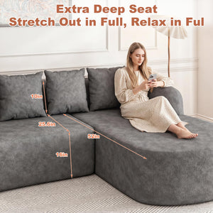 Modular Sectional Sofa with Deep Seat & Chaise