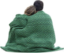 Merino Wool Irish Cable Knit Throw Blanket — Aran Celtic Pattern 40" x 55"