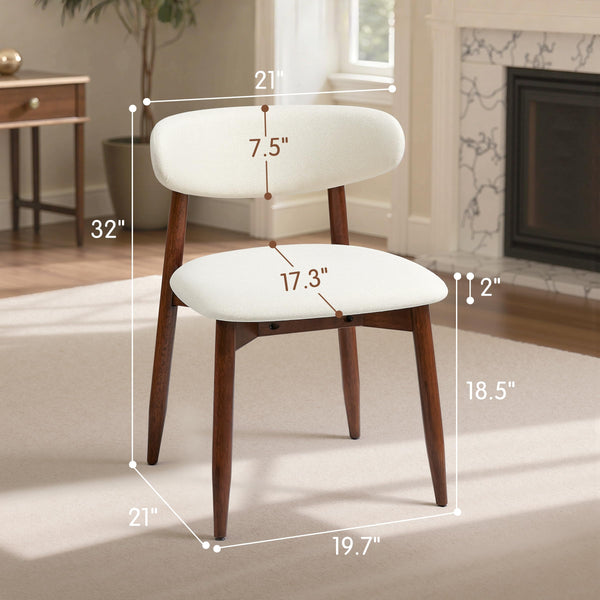 Upholstered Dining Chairs with Ergonomic Curved Backrest