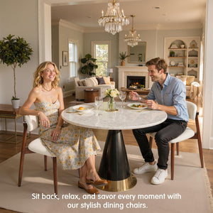 Upholstered Dining Chairs with Ergonomic Curved Backrest