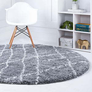 6 Ft Round Shag Area Rug – Soft Touch Polypropylene