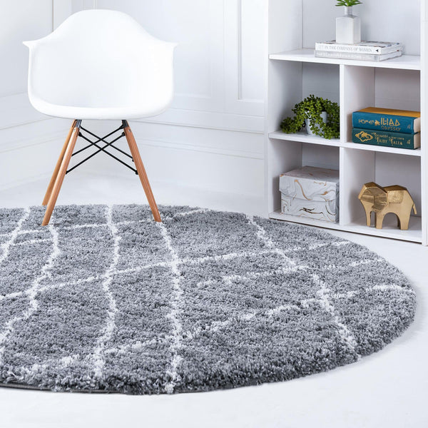 6 Ft Round Shag Area Rug – Soft Touch Polypropylene