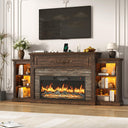 85" Farmhouse TV Stand with 36" Electric Fireplace – Fits TVs Up to 95"