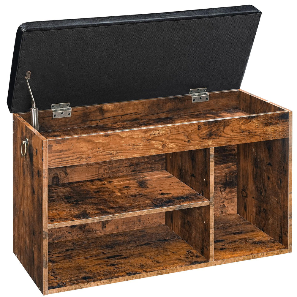 Shoe Storage Bench with Cushion & Lift-Top Hidden Storage