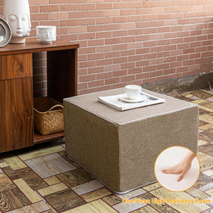 Outdoor Square Foam Ottoman Pouf Footrest 20x20x14