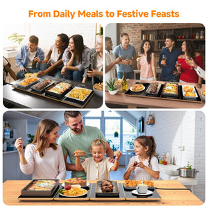 Electric Food Warming Tray with Timer & 10 Temperature Settings