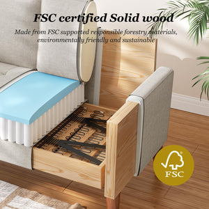 2-Seat Loveseat Sofa with Solid Wood Legs
