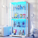 4-Tier Glass Display Cabinet with LED Lighting & Human Sensor