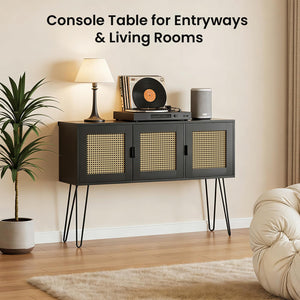 47" Console Table with Rattan Drawers | Entryway Sofa Table